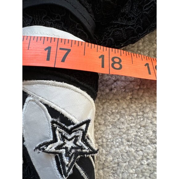 Vintage Obsedia Womens Black & White Lace Jacket With Embroidered Stars - Picture 9 of 10